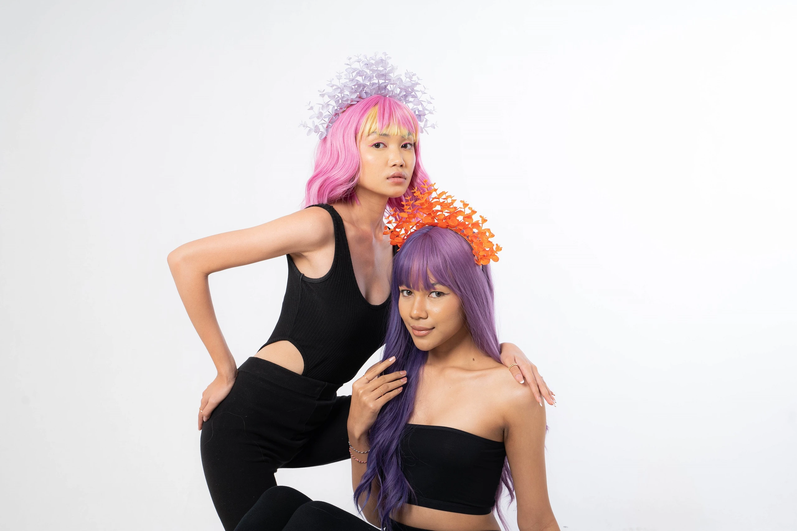 how to wear pink purple wig like real hair