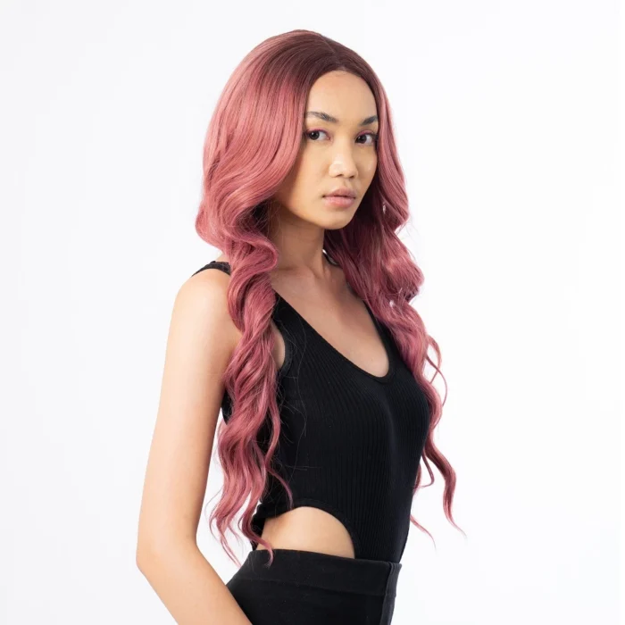 photoshoot poses girl model wearing synthetic wig