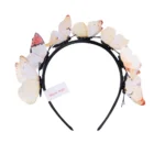 hair crown and flower wreath alternative white