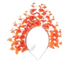 boho bohemian hair wreath alternative red orange