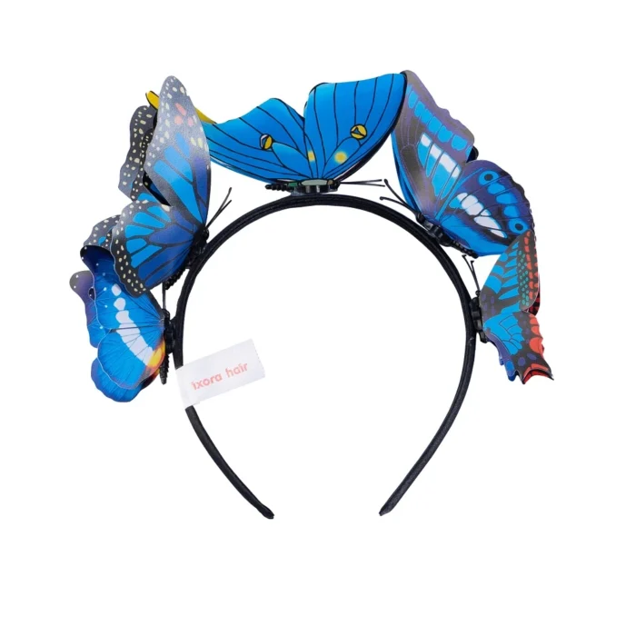 luxury blue butterfly headband