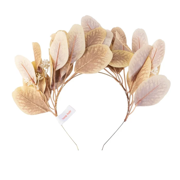 leave flower gold headband base