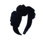 black velvet flower funeral gothic headband