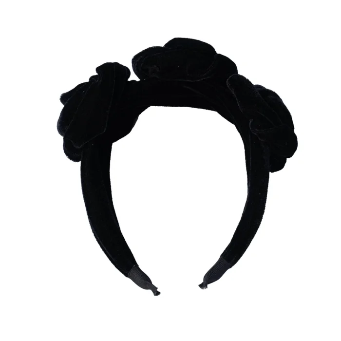 wednesday netflix black velvet flower funeral gothic headband