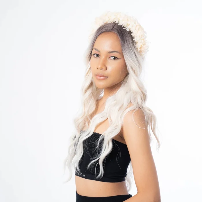 a girl model wearing timeless perpetual headband design