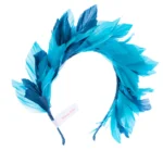 luxe blue goose feather headband fascinator