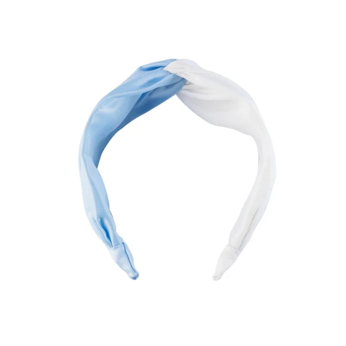 blue and white classical headband wrap